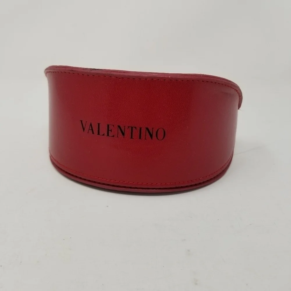 Valentino Leather Sun Glass Eye Glasses Spectacle Case Red Unisex